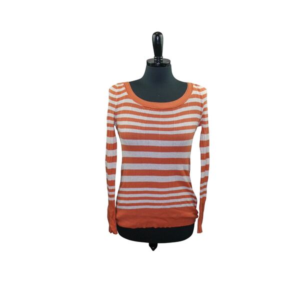 Vintage Y2K Mudd Striped Top Scoop Neck Ribbed 100% Cotton 2000s M - Picture 1 of 3